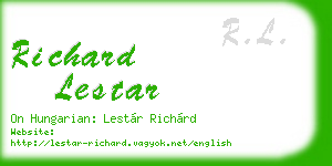 richard lestar business card